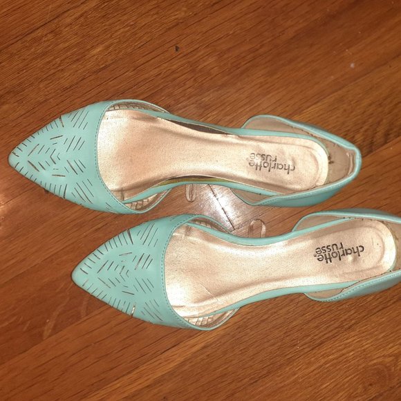 Turquoise Charlotte Russe Flats Size 7 1/2 - Picture 4 of 4